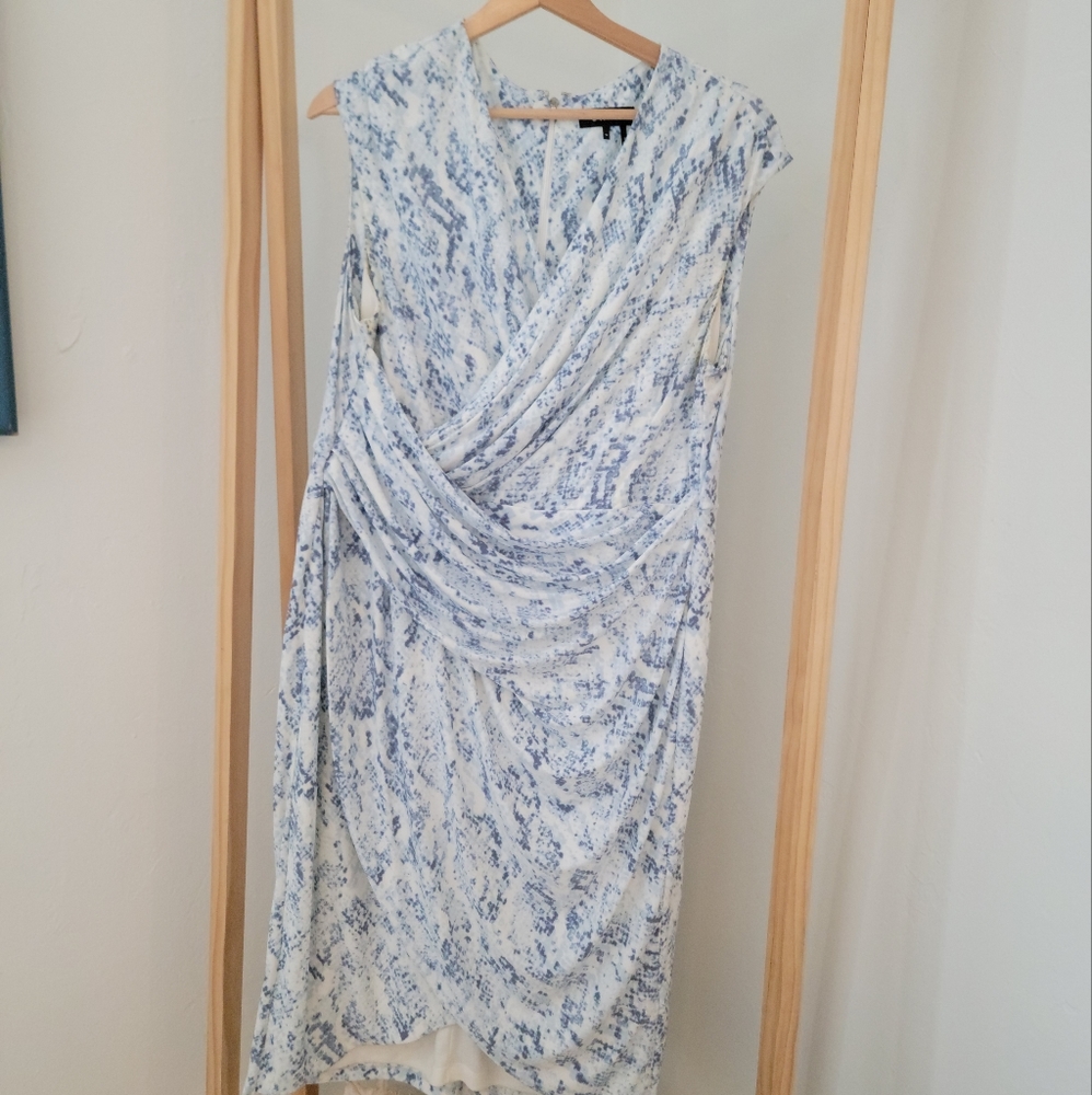 DKNY Snake Print Faux Wrap Dress